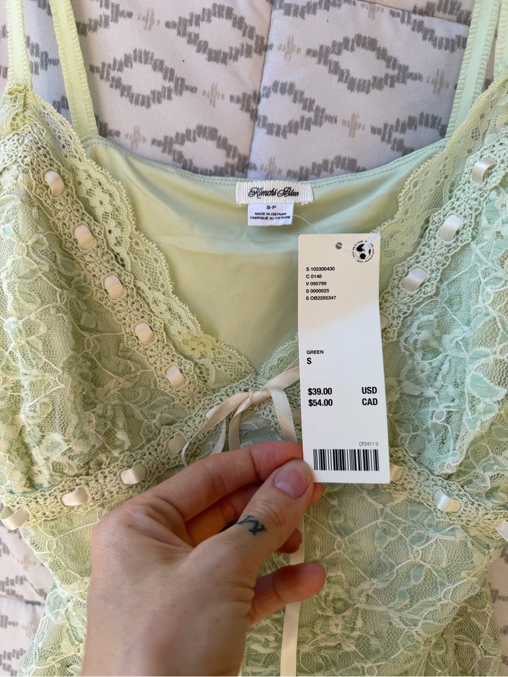 Kimchi Blue Light Mint Lace Camisole - Picture 5 of 7